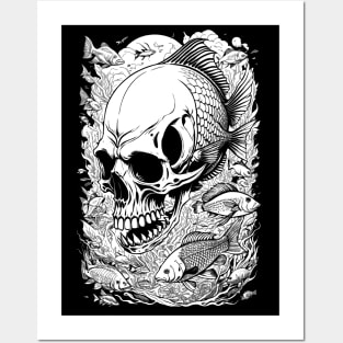 Skull Fish Posters and Art